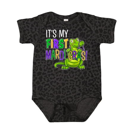 

Inktastic My 1st Mardi Gras Cute Alligator with Beads Gift Baby Boy or Baby Girl Bodysuit