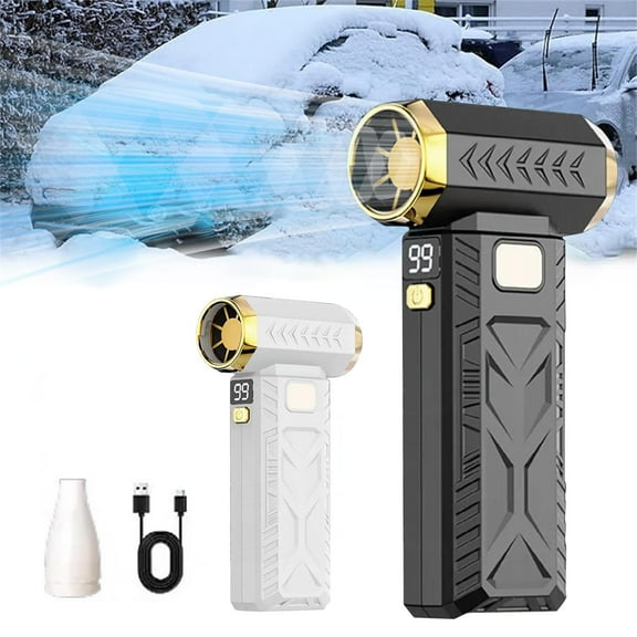Clear Snow Mini Turbo Snow Blower For Car,With Led,3 Gear Adjustable Super Power Turbo Breeze Electric Blower,Snow Blower Portable Frostguards Blower,Windshield Defrost Snow Removal