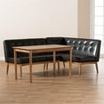 thumbnail image 6 of Bowery Hill Dark Brown Faux Leather 3-Piece Wood Dining Nook Set, 6 of 7