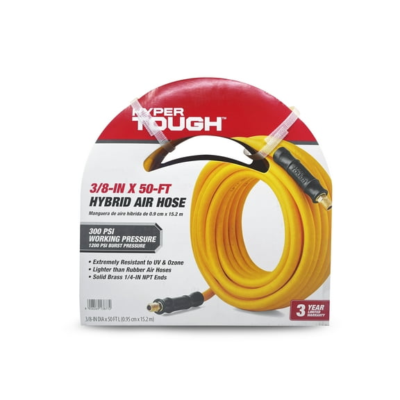Hyper Tough 3/8" x 50' Hybrid Polymer Air Hose - All Pneumatic Purpose