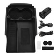 thumbnail image 2 of Wireless Charging Pad Wireless Phone Charger Organizer Box With Water Cup Holder Fit For  Model S/X 2016.10-2019, 2 of 8