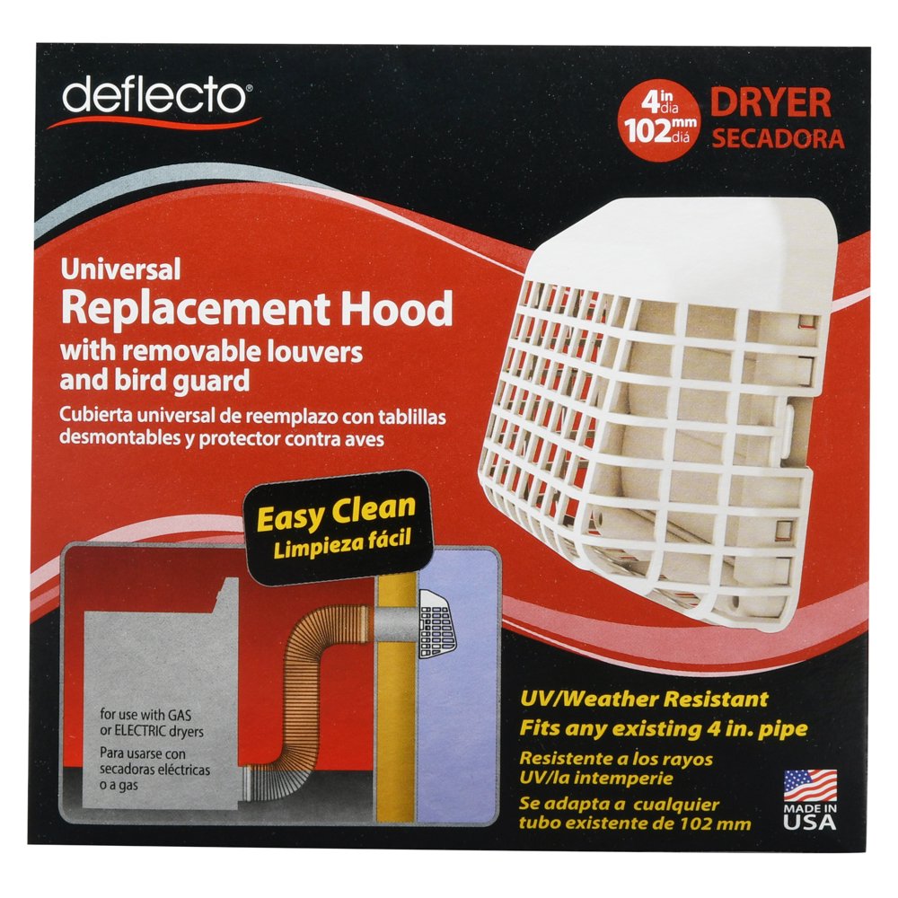 Deflecto Louvered Universal Replacement Dryer Vent Hood Cover Bird