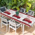 thumbnail image 2 of Valentine's Day Table Cloths for 8 Foot Rectangle Tables, Vintage Red Truck Love Heart Roses Romantic Patio Waterproof Elastic Fitted Tablecloths, Washable Rectangular Table Cover for Camping, 2 of 8