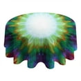 thumbnail image 4 of Colorful Radial Tie Dye Pattern Round Tablecloth 60"x60",Wrinkle Wipeable Table Cloth for Kitchen Dining Room Picnic Patio Party, 4 of 6