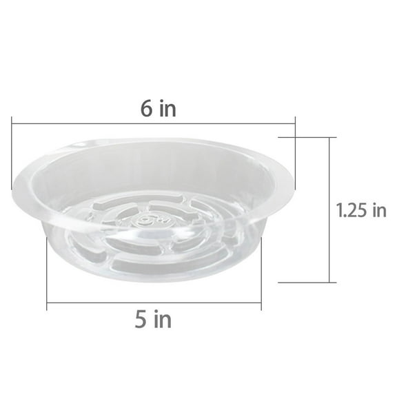 LABLT 5/10 Pack Clear Thick Plastic Heavy Duty Sturdy Plant Saucer Drip Trays for pot
