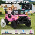 thumbnail image 5 of Joyracer 4WD 24V Ride On Car Truck with Remote Control, 2 Seater 800W 9AH Powered Ride on Electric Truck Car, Bluetooth MP3 Music, 4 Wheels Suspension, 3 Speeds, Pink, 5 of 9