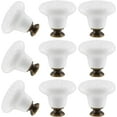 thumbnail image 5 of Vintage 8pcs White Ceramic Cabinet Knobs & Pulls for Closet, Cupboard & Furniture, 5 of 14