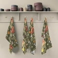 thumbnail image 2 of Retro Floral Kitchen Dish Towels Set of 1, Red Flowers Washable Tea Towels Dishcloths Lint-Free 18x28 Inch Fast Drying for Kitchen Restaurant Bar Clean, 2 of 7
