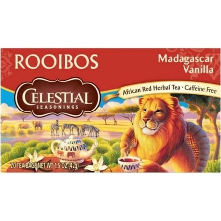 Celestial Seasonings Rooibos Tea, Madagascar Vanilla, 20 Count (Pack Of 3)