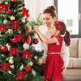 thumbnail image 5 of 24 lazos navideños colgantes con lazo rojo para árbol de Navidad., 5 of 5