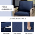 thumbnail image 3 of COOS BAY Outdoor Wicker Glider Chair Patio Rattan 360° Swivel Rocking Chair with Blue Cushions for Garden, Poolside, Backyard (Set of 1), 3 of 8