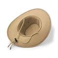 thumbnail image 5 of Cowboy Hat, Sun Hat Faux Felt Leather Suede Travel Cap Western Hat Outdoor Sun Protect Beige, 5 of 7