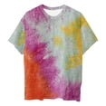 thumbnail image 3 of QHWAUAKFBN T Shirts For Women Trendy Graphic Tie Dye Shirt Short Sleeve Round Neck Tees Summer Tshirts Top, 3 of 3