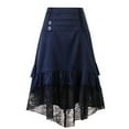 thumbnail image 3 of TAIAOJING Women Gothic Hallowmas Lace Drawstring Patchwork Skirt Party Dress, 3 of 4