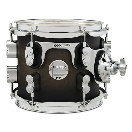 PDP PDCM0708STSCB 7 x 8 in. Maple Suspended Tom Drum, Satin Charcoal Burst Lacquer with Chrome Hardware