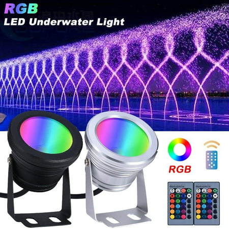 

Rosnek Underwater 10W 12V RGB LED Underwater Flood Light Aquarium Pool Lamps Fountain