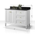 thumbnail image 3 of Ancerre Designs Hannah Left Basin Bathroom Vanity Set w/ Gold Hardware in White, 3 of 12