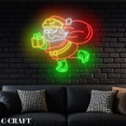 thumbnail image 3 of C-CRAFT Santa Skating Deliver Gift Neon Sign Led Light Sign Wall Art for Christmas Night Decor, 3 of 5