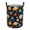 thumbnail image 1 of Balery Planets In Deep Space Cesta de ropa redonda con asas, impermeable, independiente, para ropa, juguetes, dormitorio y familia-Small, 1 of 6