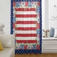 thumbnail image 6 of 4th of July Sheer Curtains 54 Inches Long, Independence Day Red Blue Poppy Flower Stripe Light Filering Curtains, Breathable Simi Curtain Privacy Drapes for Kitchen Bathroom Nursery Window Treatment, 6 of 9