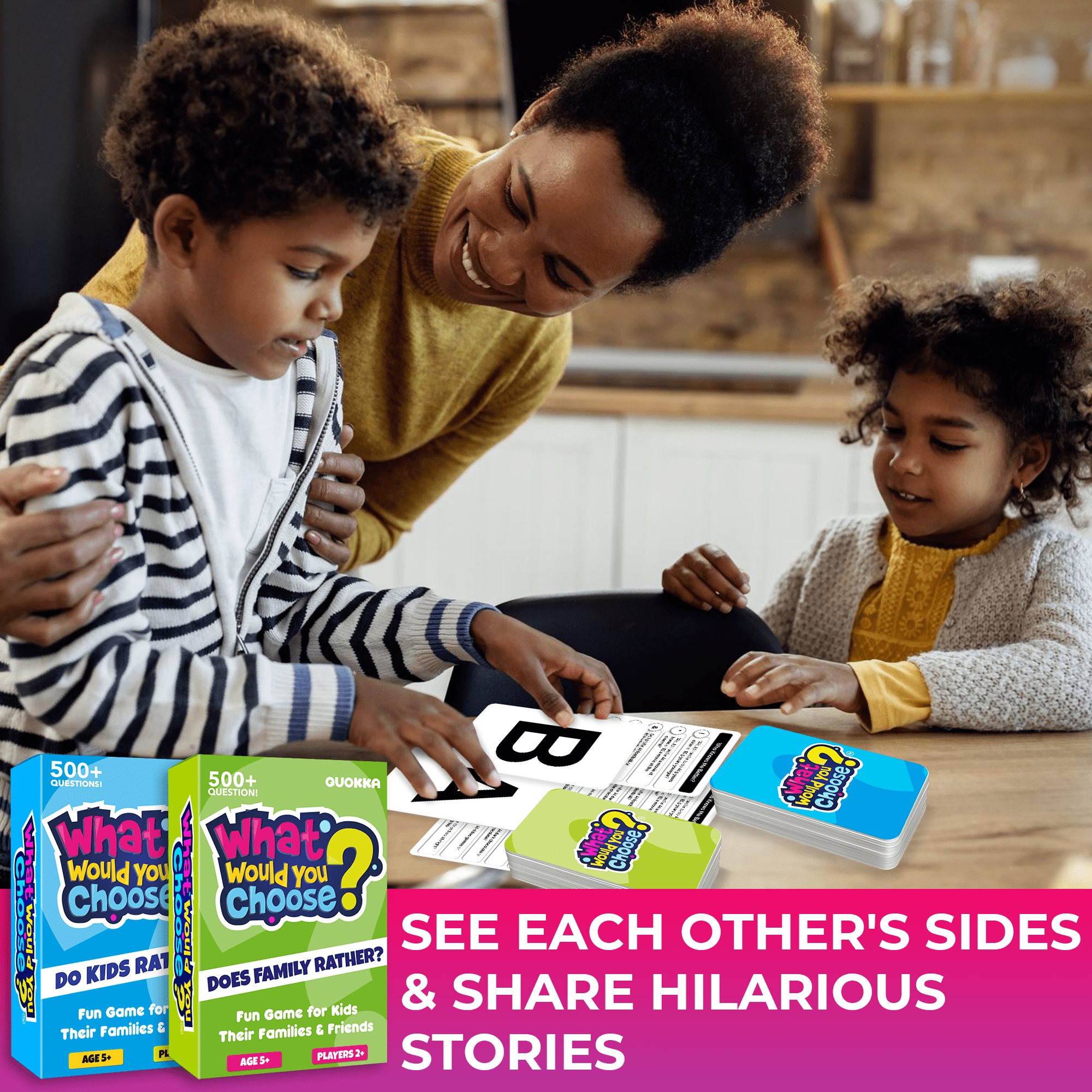 Quokka Card Games for Kids 8-12 - 4 Set Board Game What Would You Choose? for Family Activities