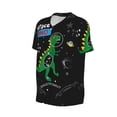 thumbnail image 2 of Rocae Space Dino Cartoon Black for Breathable Men's Baseball T-Shirt Fashionable Casual Baseball Jersey, Moisture-wicking Sportswear Large, 2 of 9