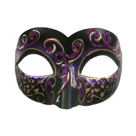 Adult's Carnival Hot Pink Glitter Venetian Festival Eye Mask Costume Accessory