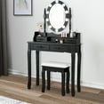 thumbnail image 2 of Topbuy Make-Up Vanity Table Dresser Set w/LED Light, Black, 2 of 9