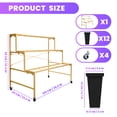 thumbnail image 3 of Flower Display Stand with 12 Buckets, 3 Layers Flower Cart Gold Metal Flower Bar Stand with Wheels, Moving Florist Bouquet Shelf for Indoor Outdoor Patio Garden Weddings Florist Living Room, 3 of 8