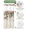 thumbnail image 5 of Xmas Ball Poinsettia Eucalyptus Snow No Hooks Shower Curtain with Snap in Fabric Liner Set, Winter Berry Retro Linen Shower Curtains Waterproof Bath Curtain with See Through Top Window, 72x72 Inch, 5 of 6