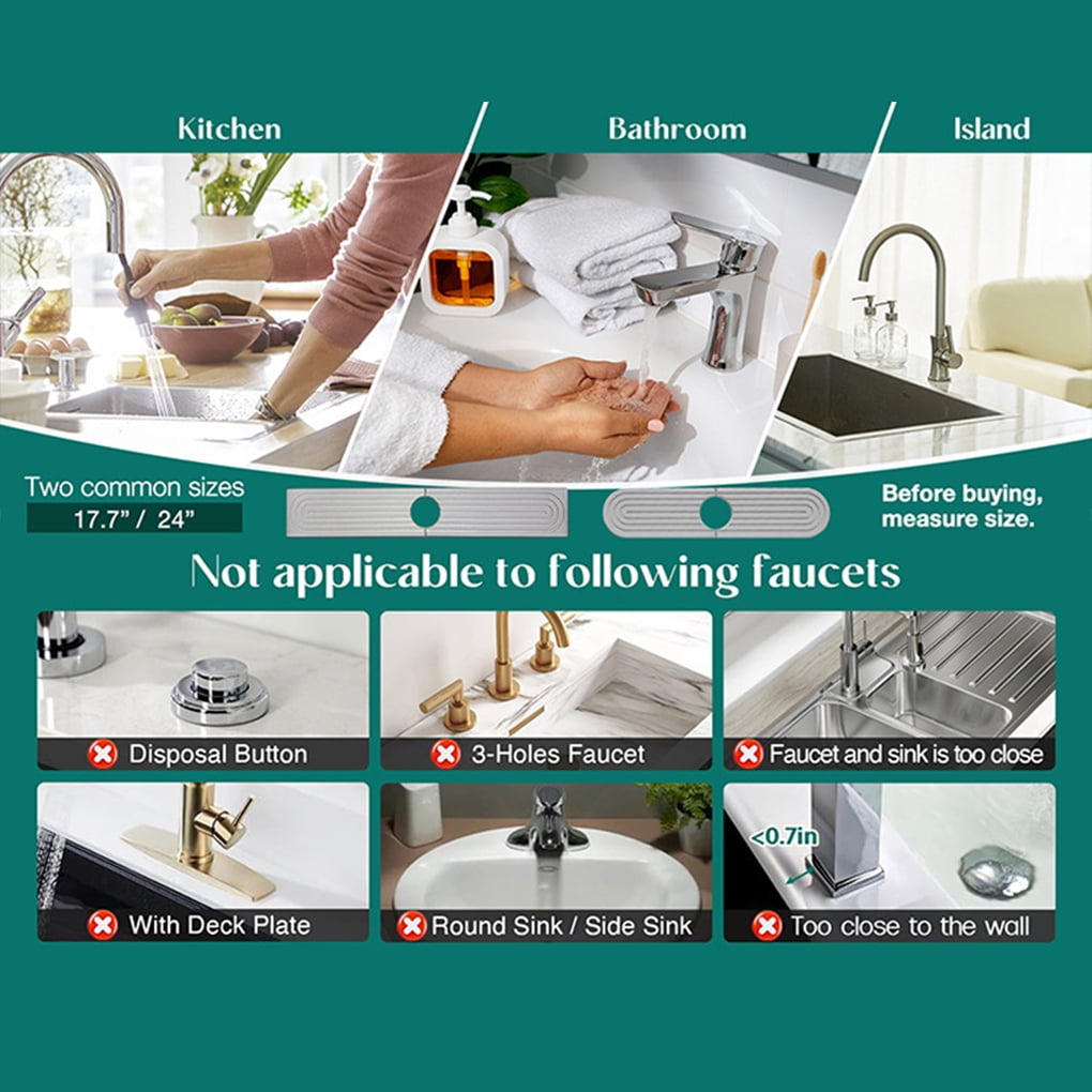 Tapis De Robinet En Pierre De 40 Cm – Protection Contre Les éclaboussures – Tapis De Drainage En Pierre De Diatomite à Séchage Rapide Absorbant L'eau – Bac De Protection Contre Les