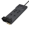 thumbnail image 3 of Belkin Protector contra sobretensiones de 8 tomacorrientes con 8 tomas de CA y enchufe plano de 8 pies de largo, cable de extensión resistente con certificación UL para el hogar, la oficina, los viaje, 3 of 5