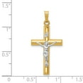 thumbnail image 2 of 14K Two-Tone Gold Charm Pendant Themed 33 mm 17 Inri Hollow Crucifix, 2 of 3