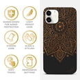 thumbnail image 4 of Case Yard Wooden Case for iPhone-11 Soft TPU Silicone cover Slim Fit Shockproof Wood Protective Phone Cover for Girls Boys Men and Women Supports Wireless Charging Lara Mandala Design, 4 of 7