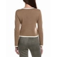 thumbnail image 2 of Bruno Magli womens  Tipped Merino Wool Cropped Jacket, l, Tan, 2 of 3