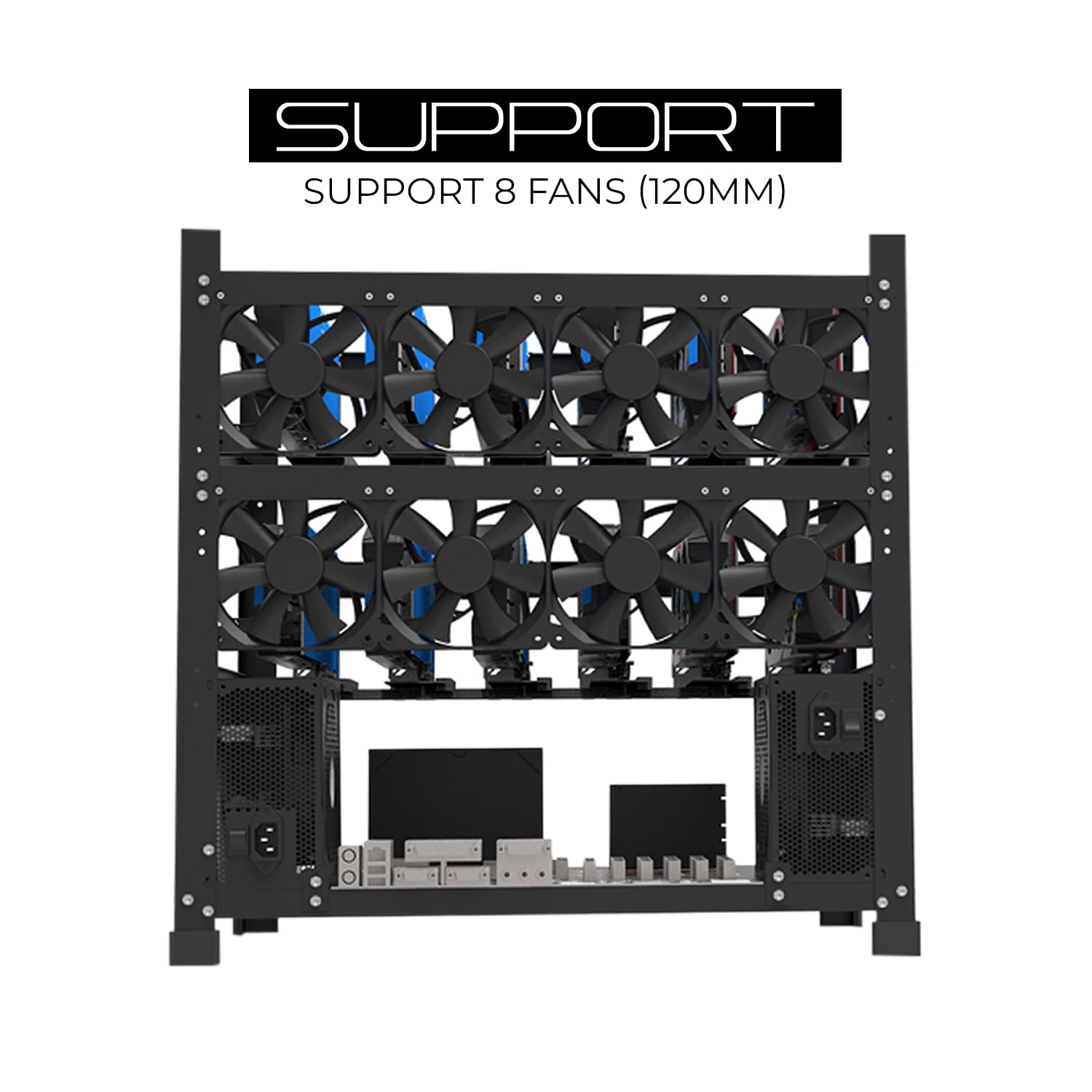 aaawave 12GPU Open Frame Mining Rig Frame Chassis for Crypto Coin Currency Mining ETH LTH Zcash