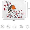 thumbnail image 4 of FREEAMG Hand-drawn Robin on Branch Berries Christmas Absorbent Dish Drying Mat Microfiber Large Kitchen Countertop Table Protector Multi-Purpose Counter Rack Sink Drainer Pad 16"x18", 4 of 6