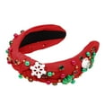 thumbnail image 3 of Christmas Accessories Festive Knotted Headband Cute Women Wide Turban Style Hair Decoration for Holiday Celebration Elegant Hair Clip, 3 of 5