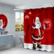 thumbnail image 2 of Juego de 4 piezas de decoraciones navideñas para baño, funda para asiento de inodoro, alfombra, cortina de ducha, juego de Papá Noel, alce, muñeco de nieve, decoración para baño, 2 of 7