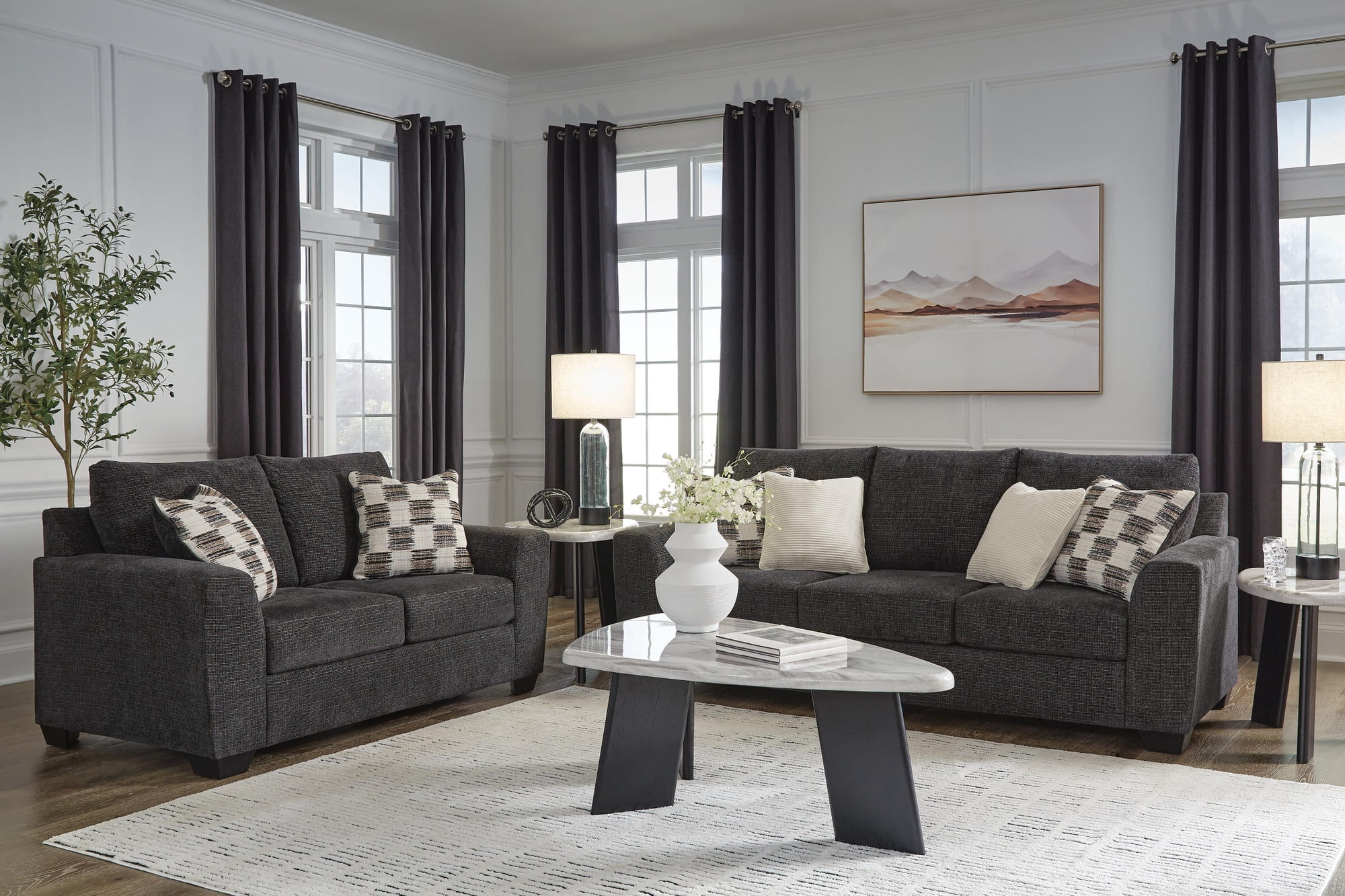 Signature Design by Ashley Lilyberg 3-Piece Occasional Table Set in Gray/Black