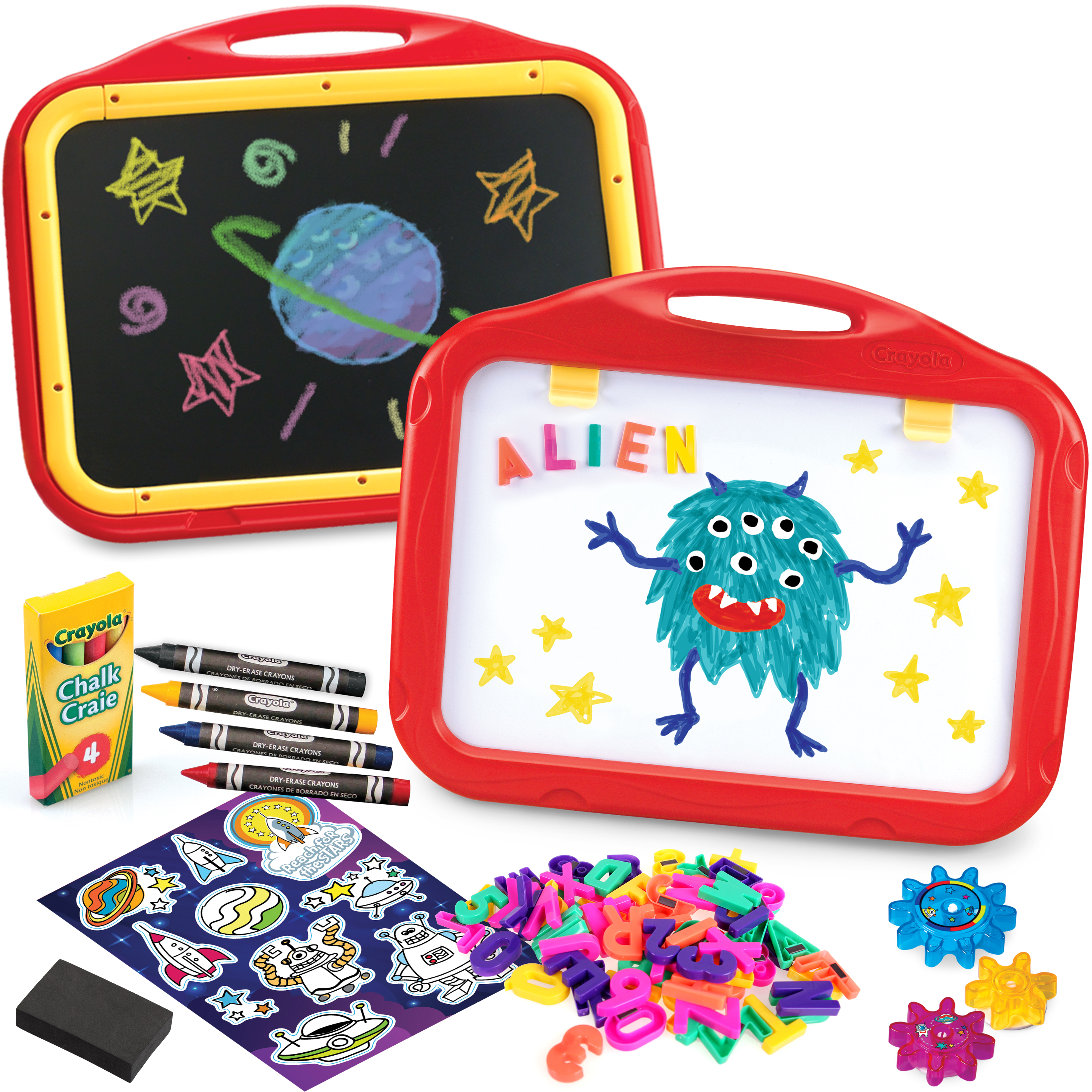 Crayola Creative Fun 2-Sided Easel Board +90 Bonus Accessories