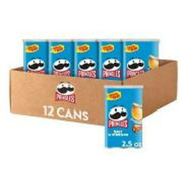 Pringles Potato Crisps Chips, Grab N' Go Cans, Salt & Vinegar, 2.5oz Cans (Pack of 12)