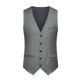 thumbnail image 2 of EGNMCR Tank Tops Men Men Solid Fashion Have Pockets Button Turn-down Collar Tanks Tops Blouse, 2 of 9