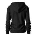 thumbnail image 5 of Ecqkame Women's Waffle Hoodies Lightweight Zip Up Long Sleeve Hooded Casual Jacket Solid Color Comfortable Sweatshirts Black XXL, 5 of 9