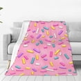 thumbnail image 3 of Pink Donut Blanket Gifts for Women Girls Decorative Sprinkle Dessert Print Bedroom Food Blankets Decorations Doughnut Poster Decor Soft Plush 80"x60" Travel Picnic All Season Donut Lover Funny, 3 of 6