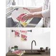 thumbnail image 6 of Summer Red Watermelon Kitchen Dish Towels for Drying Dishes Set of 2, Lemon Juice Fruit Country Retro Waffle Weave Microfiber Terry Hand Tea Bathroom Towels Quick Dry & Absorbent Towel 12x12, 6 of 7