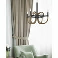 thumbnail image 3 of Cal Lighting Rowland 60W X 4 Metal/Burlap Roped Chandelier, 3 of 6