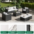 thumbnail image 5 of Clouddwell 5 Seats Patio Furniture Set with Storage Coffee Table, All Weather Wicker Rattan Patio Sectional Sofa Sets With Thickened Cushion and Waterproof Cover(Beige), 5 of 8