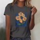 thumbnail image 4 of Tops Cortos para las Mujeres Blusas Impresas Manga Corta Cuello Redondo, Tops de Blusa para las Mujeres Primavera Verano Casual, 4 of 4