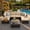 7PCS Beige, variant on 7-Piece Outdoor Patio Furniture Set, PE Rattan Sectional Sofa for 6 with Tempered Glass Table & Waterproof Cushions, All-Weather Conversation Set for Garden - Beige